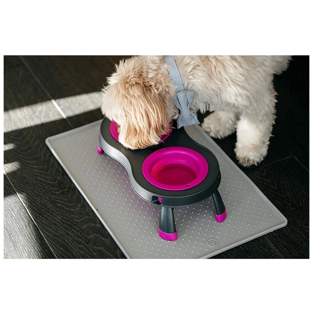 Посуд для собак Dexas Миска подвійна на складній підставці 240 мл пурпурна (0084297308988) - picture 6