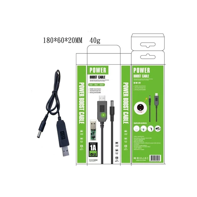 Кабель живлення USB to DC 5.5x2.1mm 9V 1.0m black Power Boost (1070990) - зображення 5