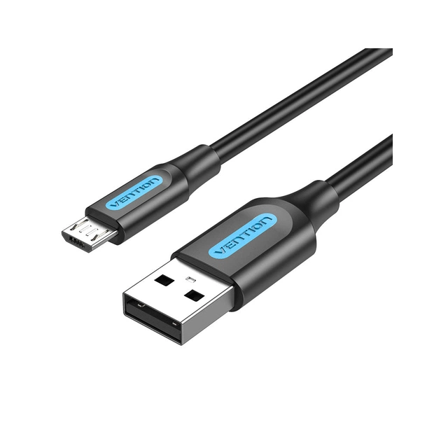 Дата кабель USB 2.0 AM to Micro 5P 1.0m 3A black Vention (COLBF) - изображение 1