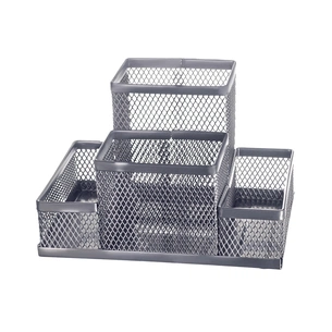 Підставка для дрібниць Buromax 154 x 103 x 100 мм, металева, срібна (BM.6246-24) зображення 1
