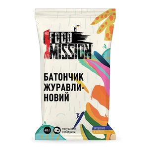 Батончик Food Mission Журавлино-вишневий 40 г (fm.30207) зображення 1