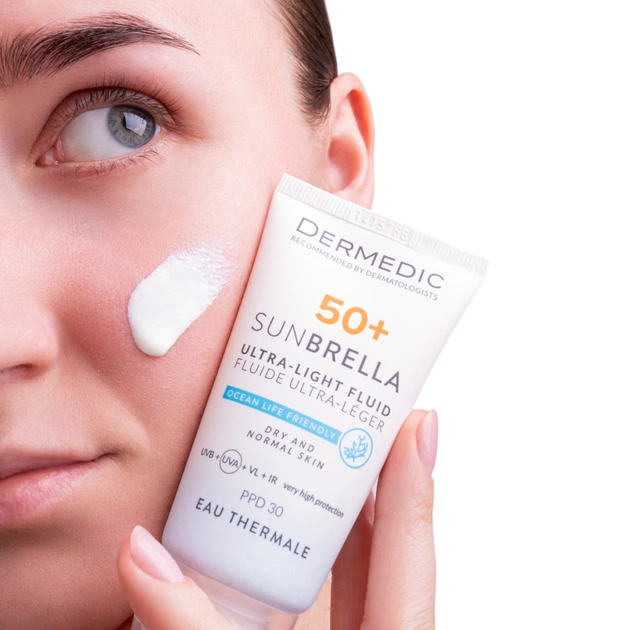 Засіб від засмаги Dermedic Sunbrella Ультралегкий захисний флюїд SPF 50+ Для сухої та нормальної шкіри 40 мл (5901643177546) - picture 5
