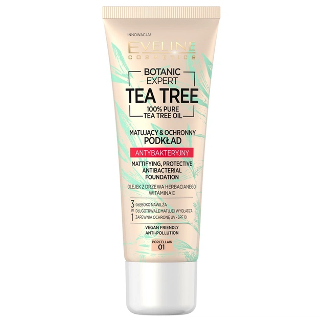Тональний крем Eveline Cosmetics Botanic Expert Antibacterial 01 - Porcelain 30 мл (5903416021629) - зображення 1