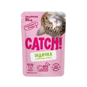 Вологий корм для кішок Catch! з індичкою та овочами в желе 85 г (4820261921953) зображення 1