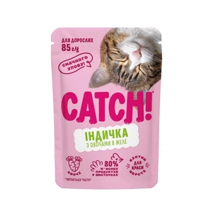 Вологий корм для кішок Catch! з індичкою та овочами в желе 85 г (4820261921953) зображення 1