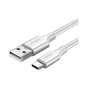 Дата кабель USB 2.0 AM to USB-C 0.5m 3.0A (18W) Nickel Plating US287 White Ugreen (60120) - зменшене зображення 1
