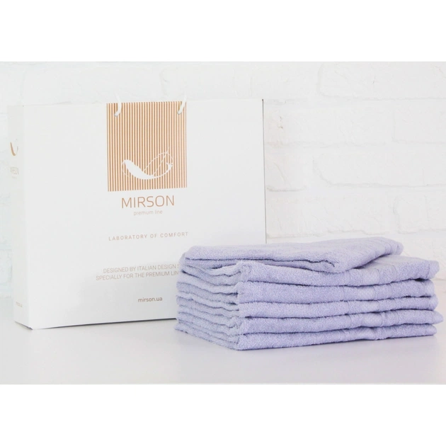 Рушник MirSon набір банних 5077 Elite SoftNess Lavender 50х90 6 шт (2200003524017) - изображение 1