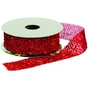 Стрічка на ялинку Jumi 2,5 см x 4,5 м, червона з блискітками, поліестер (5900410379893) - preview 1
