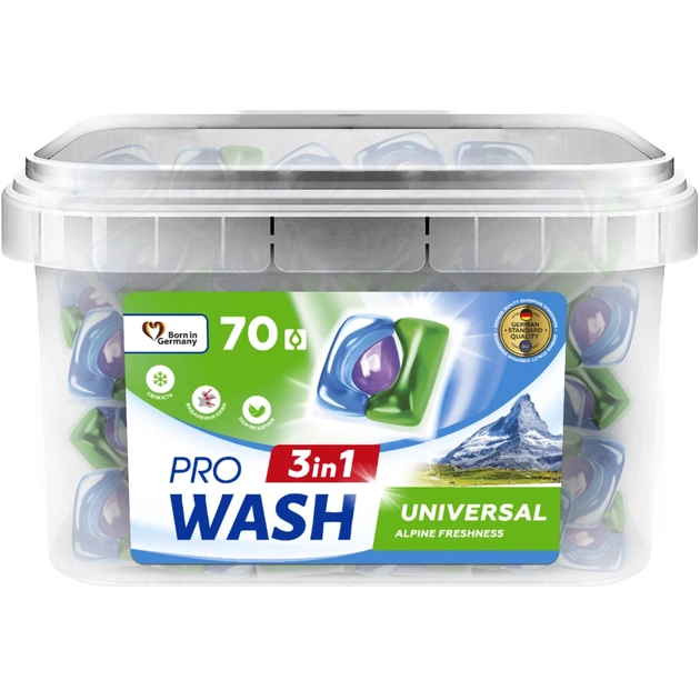 Капсули для прання Pro Wash Universal Альпійська свіжість 70 шт. (4823128004974) - зображення 1