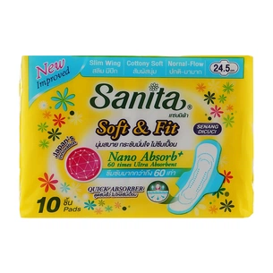 Гігієнічні прокладки Sanita Soft & Fit Slim Wing 24.5 см 10 шт. (8850461090117) зображення 1