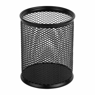 Підставка для ручок Axent round 80х80х100мм, wire mesh, black (2110-01-A) зображення 1