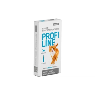Краплі для тварин ProVET Profiline інсектоакарицид для котів 4-8 кг 4/1 мл (4823082431106) изображение 1