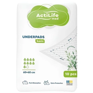 Пелюшки для малюків ActiLife Med Basic 60 х 60, 10 шт (4820174981419) зображення 1