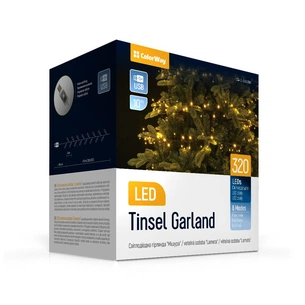 Гірлянда ColorWay Мішура LED 320 10 м 8 функцій теплий колір USB (CW-G-320L10U) зображення 1