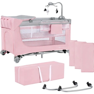 Ліжечко Kinderkraft манеж з пеленатором Leody Pink (5902533917945) зображення 1