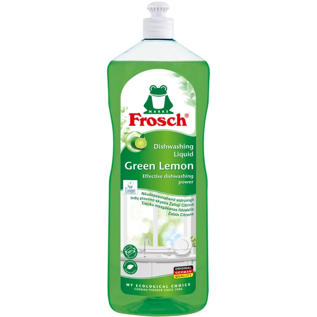 Засіб для ручного миття посуду Frosch Зелений лимон 1 л (4009175148094/4009175170675) - зображення 1