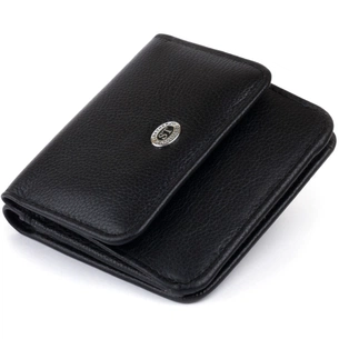 Гаманець ST Leather На кнопці Чорний (19232) зображення 1