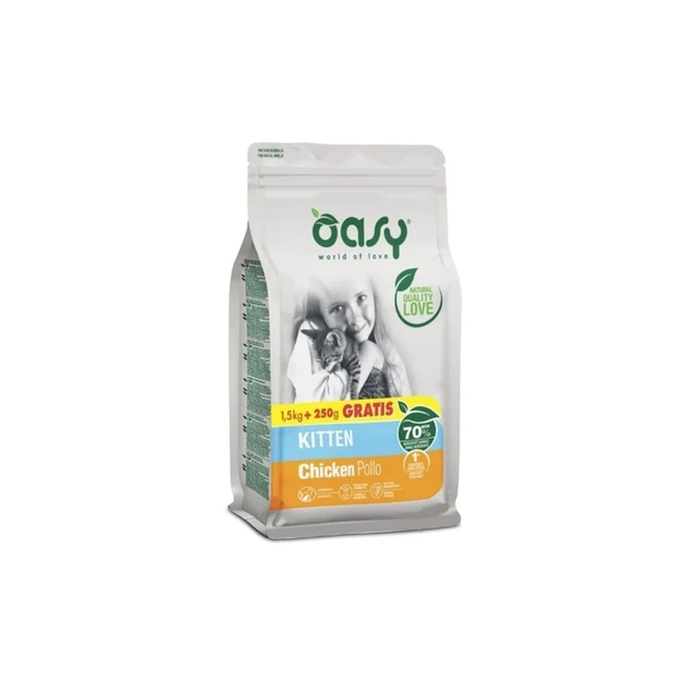 Сухой корм для кошек OASY LIFESTAGE Kitten курица 1.75 кг (8054329512678) - изображение 1