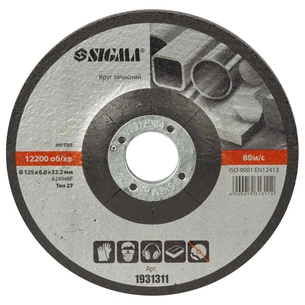 Круг зачистний Sigma по металу 125x6.0x22.2мм, 12200об/хв (1931311) зображення 1