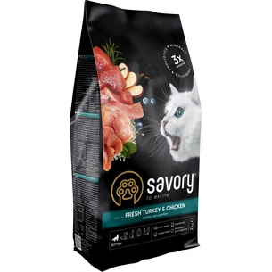 Сухий корм для кішок Savory Kitten Chicken with Fresh Turkey 2 кг (4820232630143) зображення 1