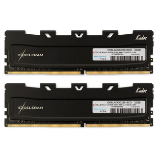 Модуль пам'яті для комп'ютера DDR4 32GB (2x16GB) 3600 MHz Black Kudos eXceleram (EKBLACK4323618CD) зображення 1