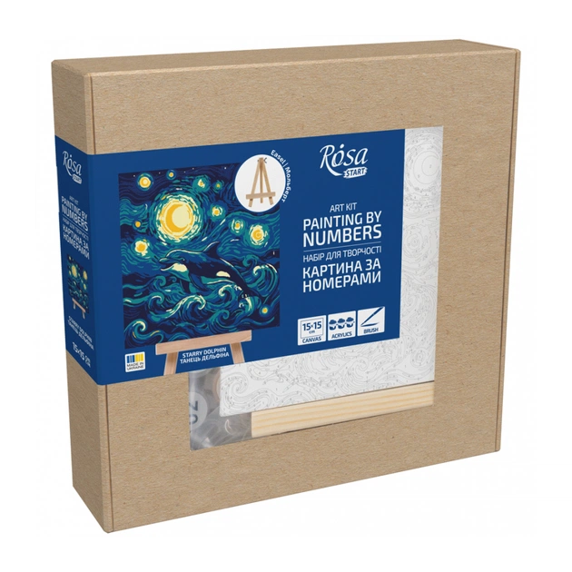 Картина по номерам Rosa Танець дельфіна, 15х15см, з мольбертом (4823098548614) - picture 1