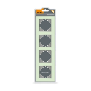 Рамка Videx BINERA зелене скло 4 поста (VF-BNFRG4H-GR) зображення 1