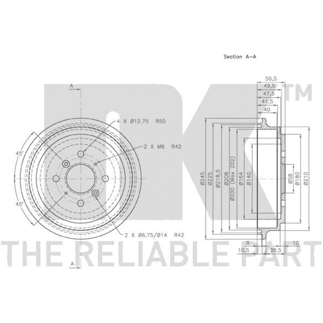 Гальмівний барабан NKTR 255204 - picture 3