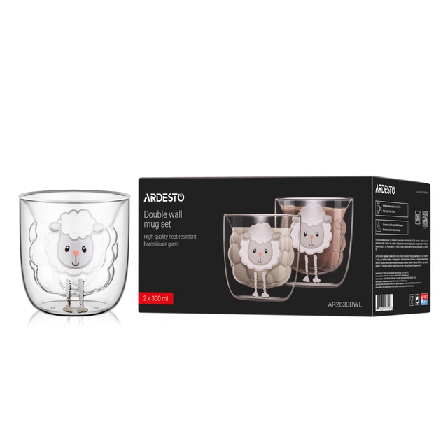 Набір склянок Ardesto 300мл, 2шт, боросилікатне скло, прозорий (AR2630BWL) - picture 3