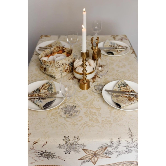 Скатертина Прованс гобеленова з велюром Золоте свято 135х300 см (036323) - picture 11
