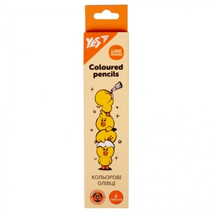 Олівці кольорові Yes Line Friends 6 кол. (290710) зображення 1