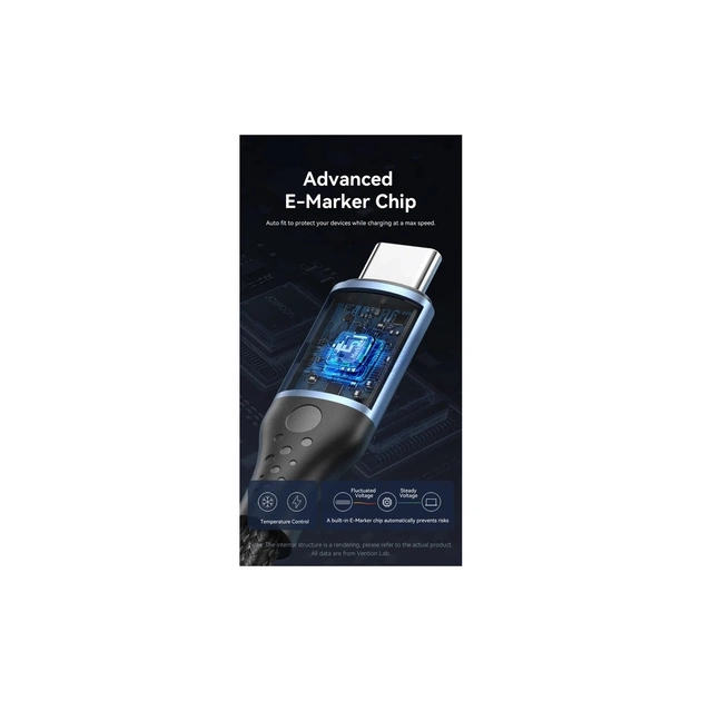 Дата кабель USB-C to USB-C 1.5m 240W aluminum black Vention (TREBG) - picture 5