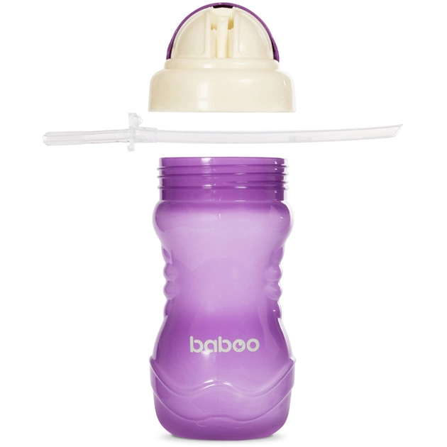 Поїльник-непроливайка Baboo із силіконовою соломинкою, 360 мл, 9 + (фіолетова) (8-128) - picture 4