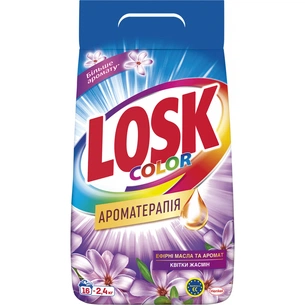Пральний порошок Losk Ароматерапія Ефірні олії та аромат Жасміну 2.4 кг (9000101518047) зображення 1