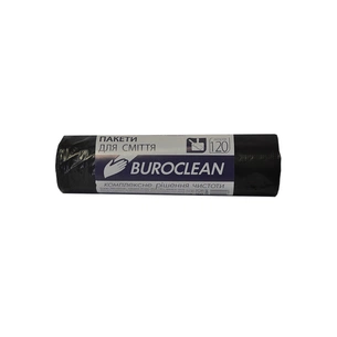 Пакети для сміття Buroclean чорні 120 л 10 шт. (4823078910660) зображення 1