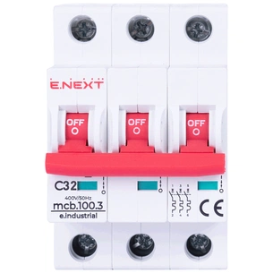 Автоматичний вимикач E.NEXT 3-п e.industrial.mcb. 32А C ( 10кА) (i0180024) зображення 1