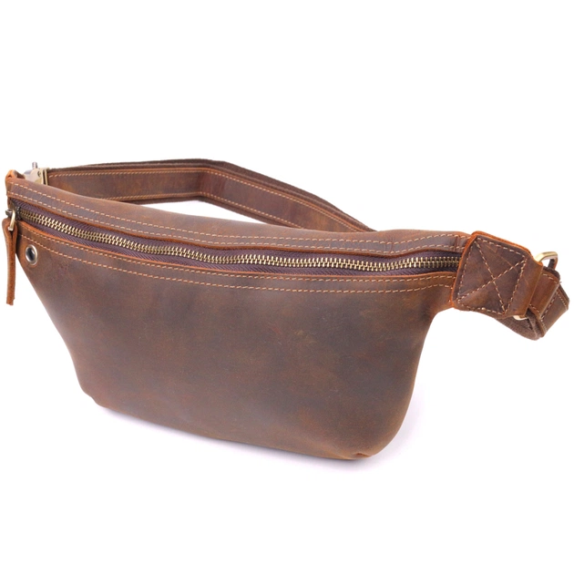 Сумка Vintage Вінтажна поясна з натуральної шкіри Коричнева (21294) - изображение 1