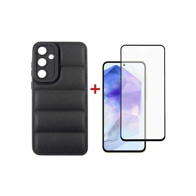 Чохол до мобільного телефона Dengos Kit for Samsung Galaxy A55 5G case + glass (Black) (DG-KM-57) - зображення 1