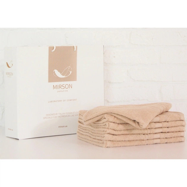 Рушник MirSon набір банних 5084 Elite SoftNess Beige 70х140 6 шт (2200003524246) - зображення 1