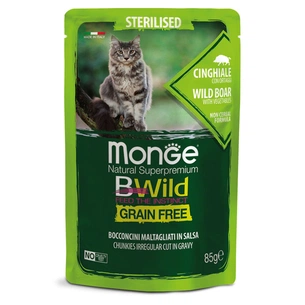 Вологий корм для кішок Monge Cat Bwild GR.FREE Wet Sterilised м'ясо дикого кабана з овочами 85 г (8009470012805) зображення 1