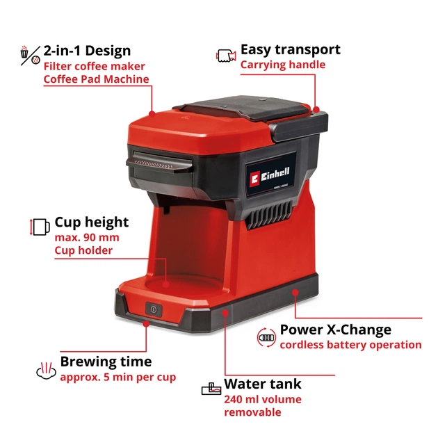 Капсульна кавоварка Einhell TE-CF 18 Li - Solo - picture 5
