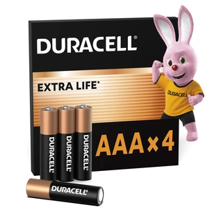 Батарейка Duracell AAA лужні 4 шт. в упаковці (5000394052543 / 81545421) зображення 1