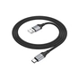 Дата кабель USB 2.0 AM to USB-C 1.0m 3A nylon X102 black HOCO (6942007608770) - зменшене зображення 4