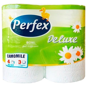 Туалетний папір Perfex Deluxe Ромашка 3 шари 4 рулони (8600101745248) зображення 1