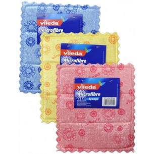 Серветки для прибирання Vileda Micro and Sponge для посуду 1 шт. (4023103157101) зображення 1