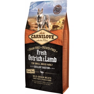Сухий корм для собак Carnilove Fresh зі страусом та ягням 6 кг (8595602527496) зображення 1