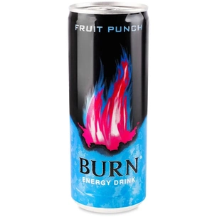 Енергетичний напій Burn Фруктовий пунш Безалкогольний сильногазований 250 мл (5060895744156) зображення 1