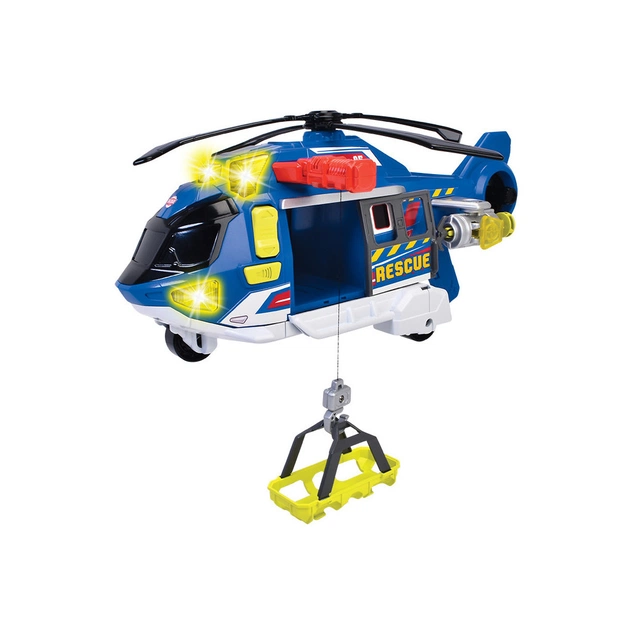 Спецтехніка Dickie Toys Функціональний вертоліт Служба порятунку з лебідкою зі звуком та світловими ефектами 36 см (3307002) - зображення 1