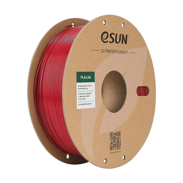 Пластик для 3D-принтера eSUN ePLA-LITE 1,75mm 1kg Red Fire Engine (EPLA-LITE-P175FR1) - зображення 1