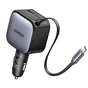 Зарядний пристрій Ugreen Car charger USB-C PD90W + cable USB-C to USB-C retractable (55909B) - зменшене зображення 3